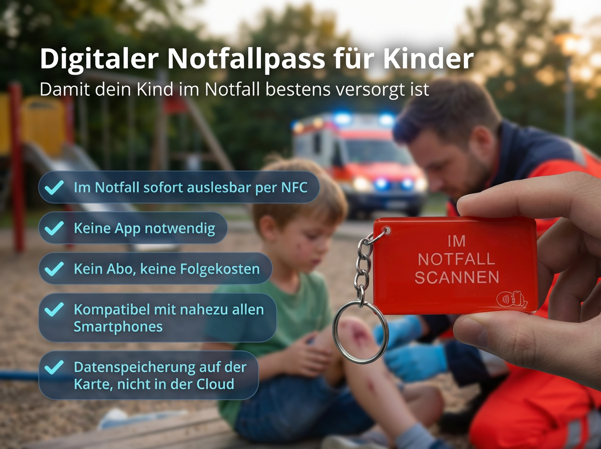 Digitaler Kinder-Notfallpass NFC-Tag
